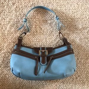 Longchamp blue leather baguette